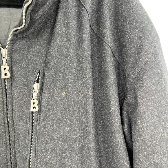 Bogner Goan Thylmann Charcoal Gray Wool Zip Front Coat Jacket Mens Size 44 - Picture 4 of 16